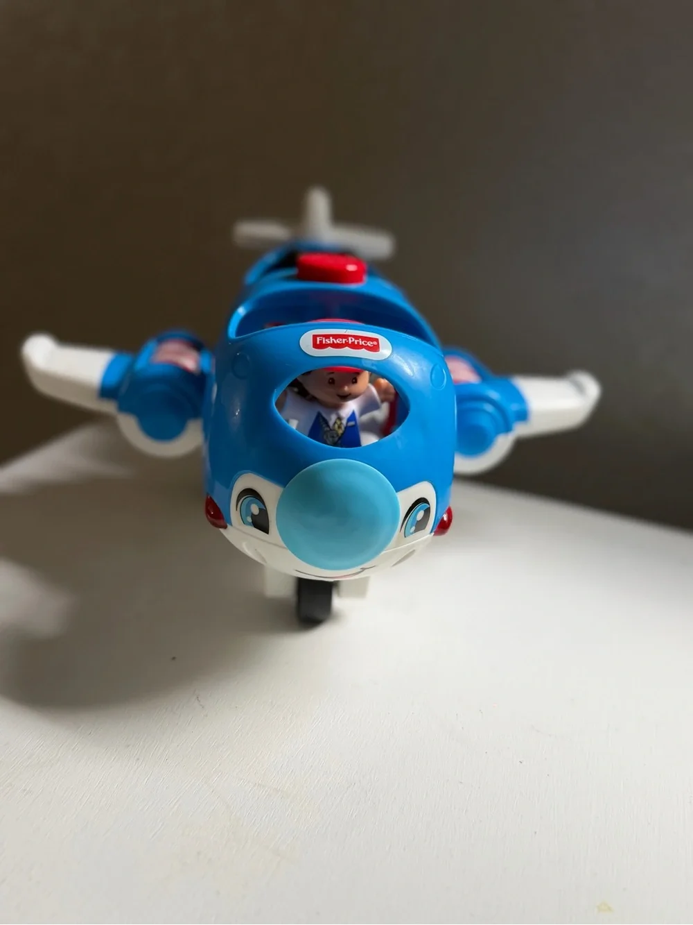 Blue Toy Airplane Playset with Three Figures